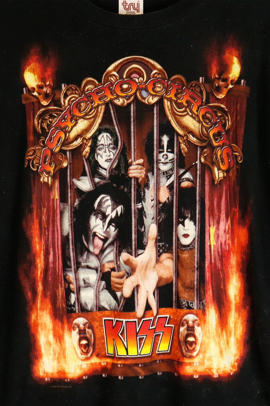 Vintage Kiss 'Phycho Circus' Live In 3d Graphic T Shirt Sz 2XL