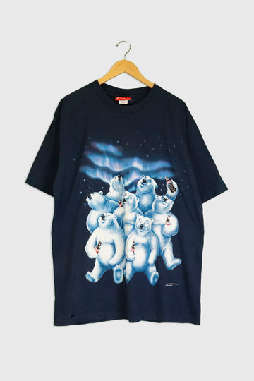 Vintage Coca-Cola Polar Bear Graphic T Shirt Sz XL