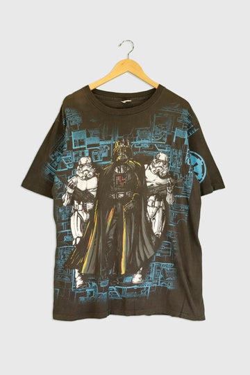 Vintage Star Wars Vinyl Darth Vader T Shirt Sz 2XL