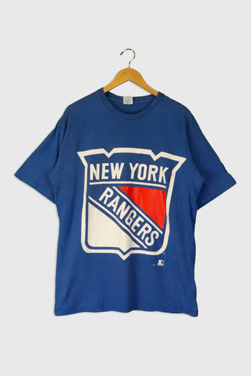 Vintage Starter NHL New York Rangers Vinyl Logo T Shirt Sz L