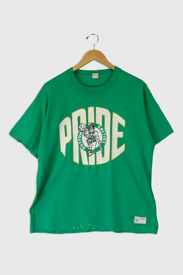 Vintage NBA Boston Celtics Vinyl Logo T Shirt Sz XL