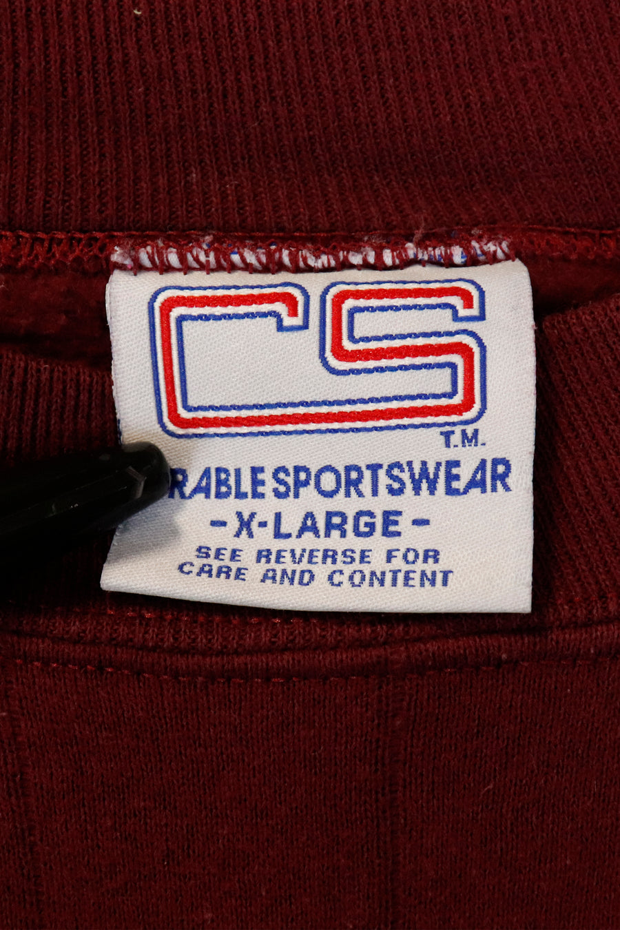 Vintage Harvard Crimson Embroidered Logo Pinstripe Sweatshirt Sz XL