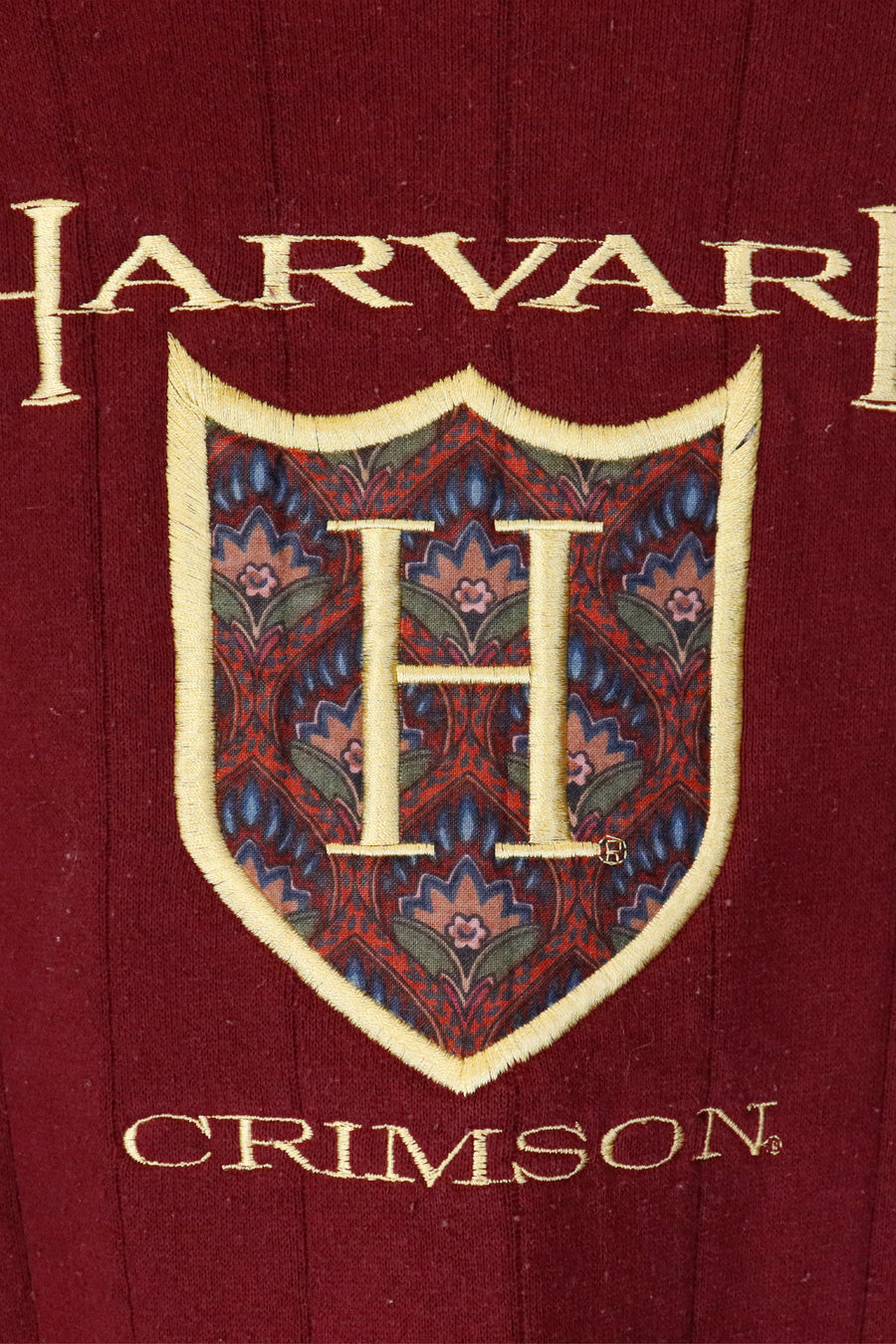 Vintage Harvard Crimson Embroidered Logo Pinstripe Sweatshirt Sz XL