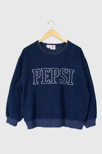 Vintage Pepsi Fleece Embroidered Font Sweatshirt Sz M