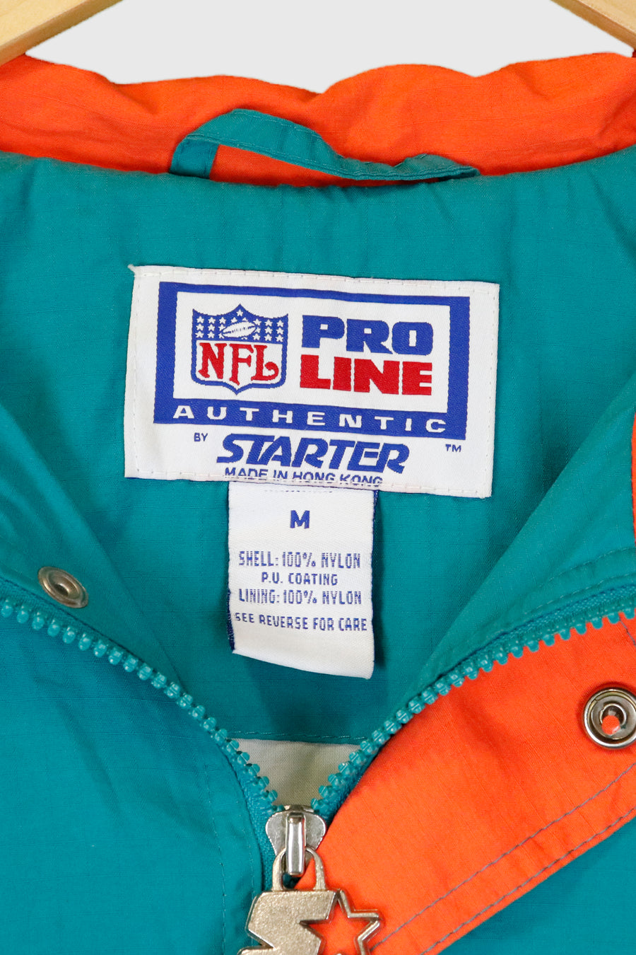 Vintage Starter NFL Miami Dolphins Quarter Zip Colour Block Jacket Sz M