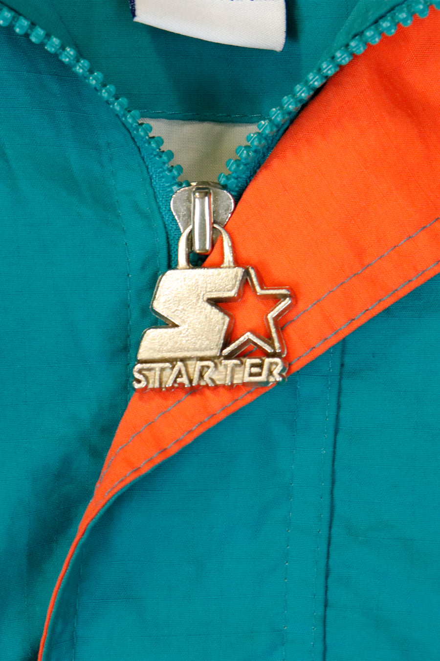 Vintage Starter NFL Miami Dolphins Quarter Zip Colour Block Jacket Sz M