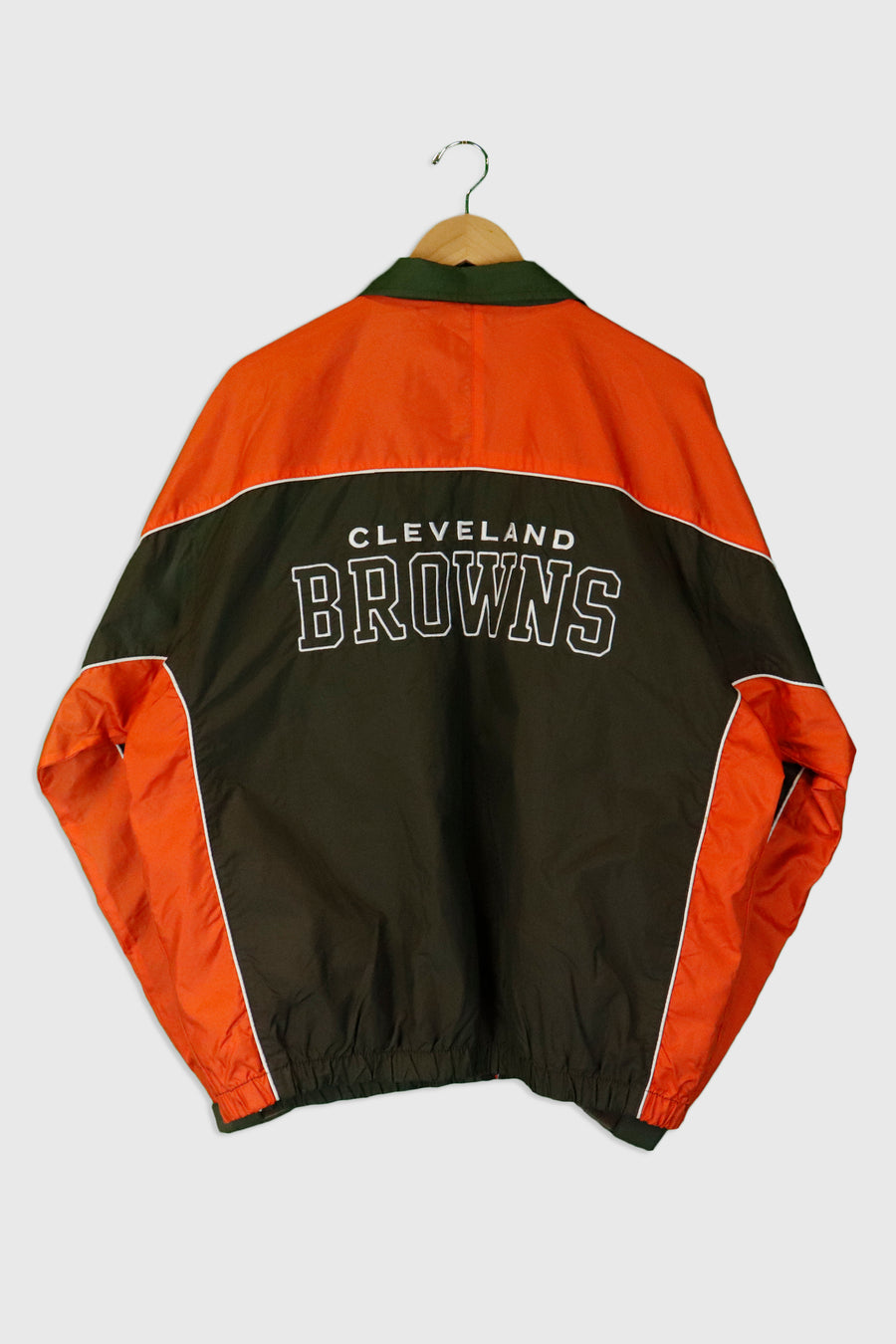 Vintage NFL Cleveland Browns Full Zip Colour Block Emroidered Helmet Jacket Sz M