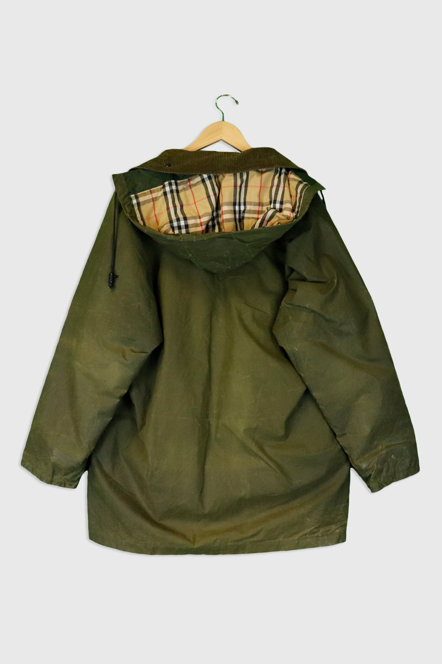 Vintage Burberry Cord Collared Full Zip Army Style Jacket
