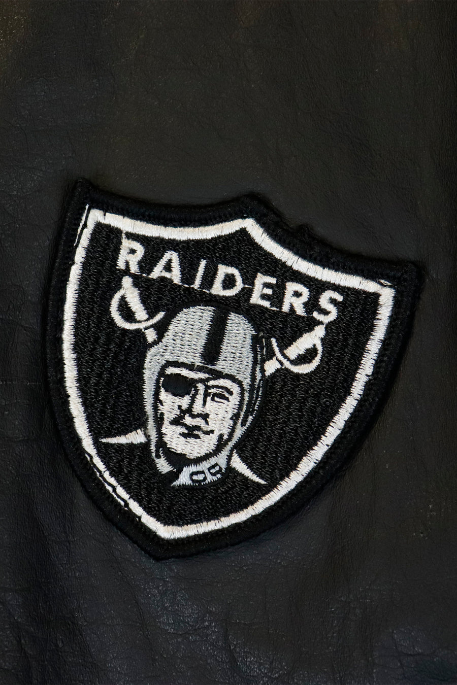Vintage NFL La Raiders Quarter Embroidered Leather Jacket Sz XL