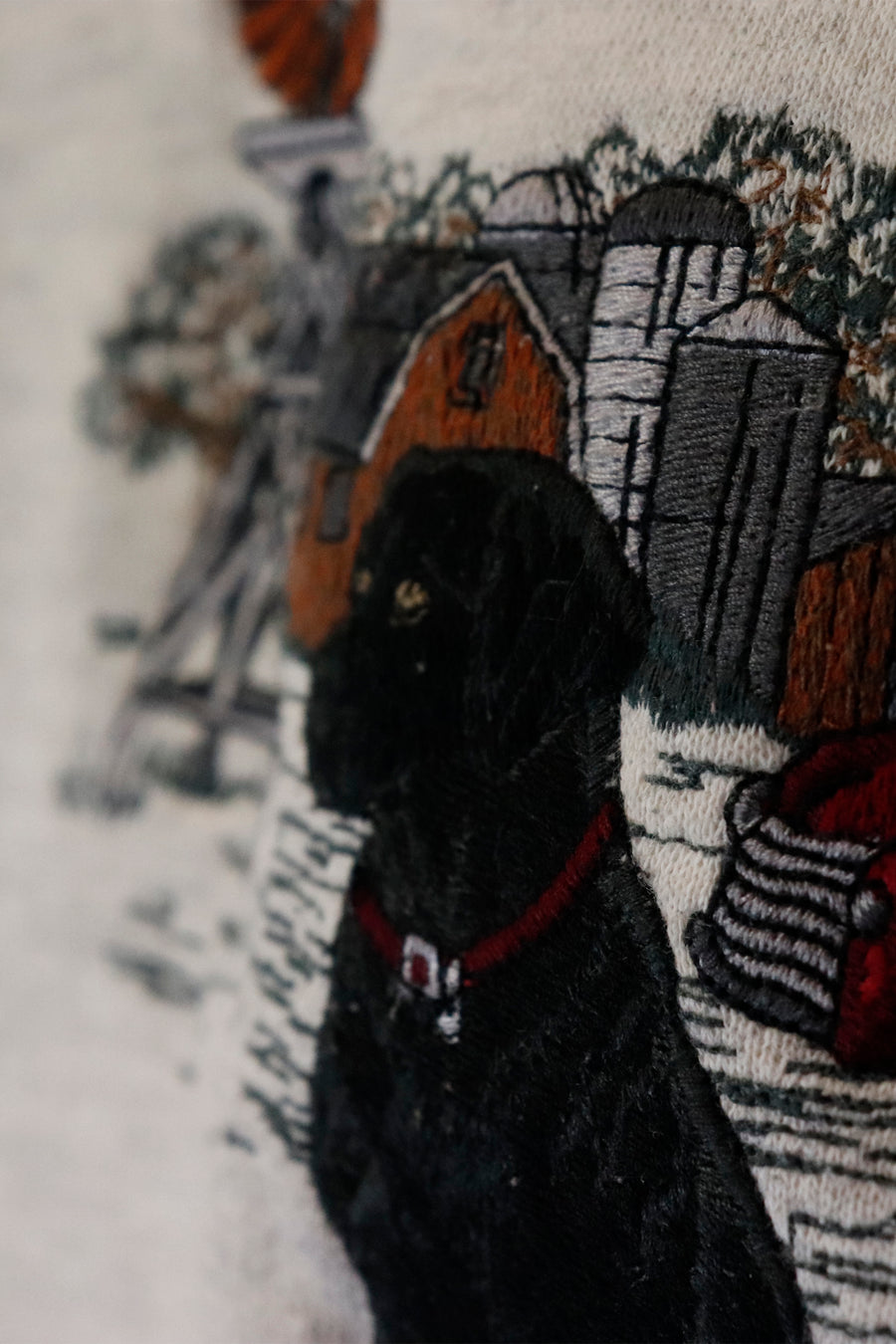 Vintage Embroidered Dog And Truck Image Sweatshirt Sz XL