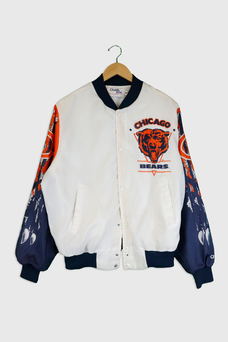 Vintage NFL Chicago Bears Printed Bomber Jacket Sz M
