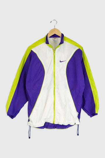 Vintage Nike Embroidered Tri-colour Full Zip Mesh Back Windbreaker Sz S