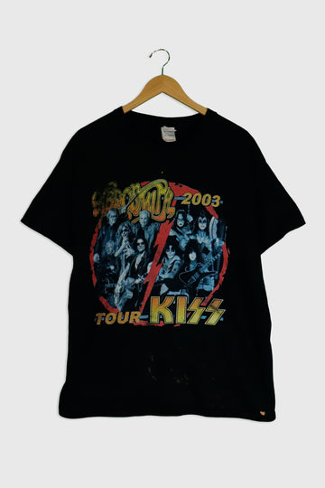 Vintage 2003 Kiss Tour With Aerosmith Vinyl T Shirt Sz XL