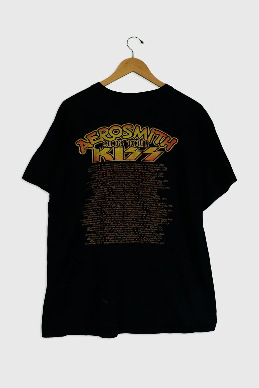 Vintage 2003 Kiss Tour With Aerosmith Vinyl T Shirt Sz XL