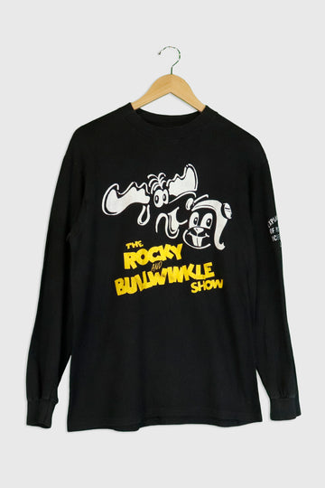 Vintage 1991 The Rocky And Bullwinkle Show  Vinyl Long Sleeve T Shirt Sz L