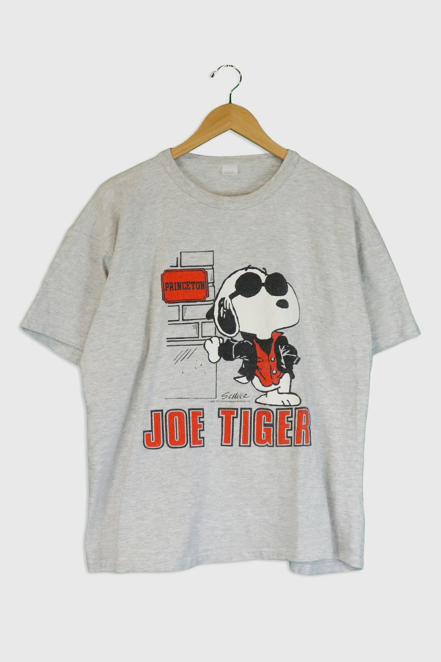 Vintage 1971 Joe Tiger Princeton Snoopy Graphic Varsity T Shirt Sz XL