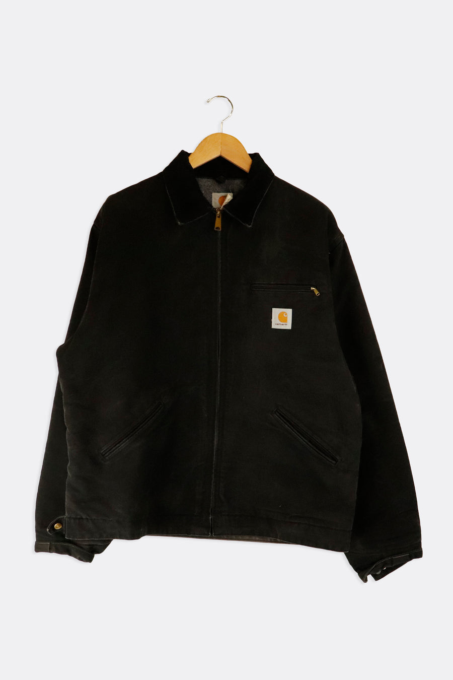 Vintage 1997 Detroit Carhartt Blanket Lines Full Zip Corduroy Collar Jacket Sz 2XL