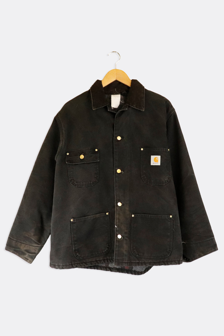 Vintage Carhartt Blanket Lined Chore Brown Corduroy Jacket Sz XL