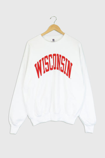 Vintage Wisconsin Vinyl Plain Back Sweatshirt Sz L