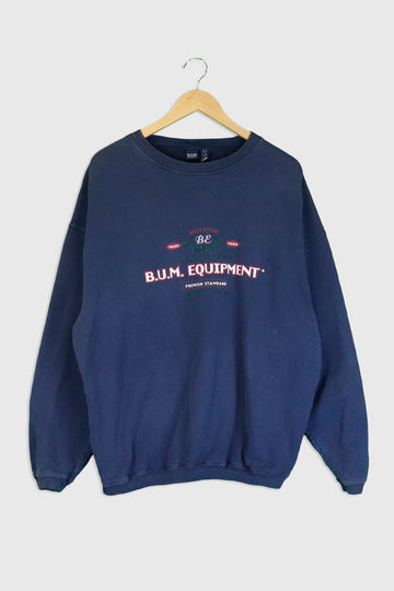 Vintage B.U.M Equipment 'BEST EVER' Vinyl Sweatshirt Sz L