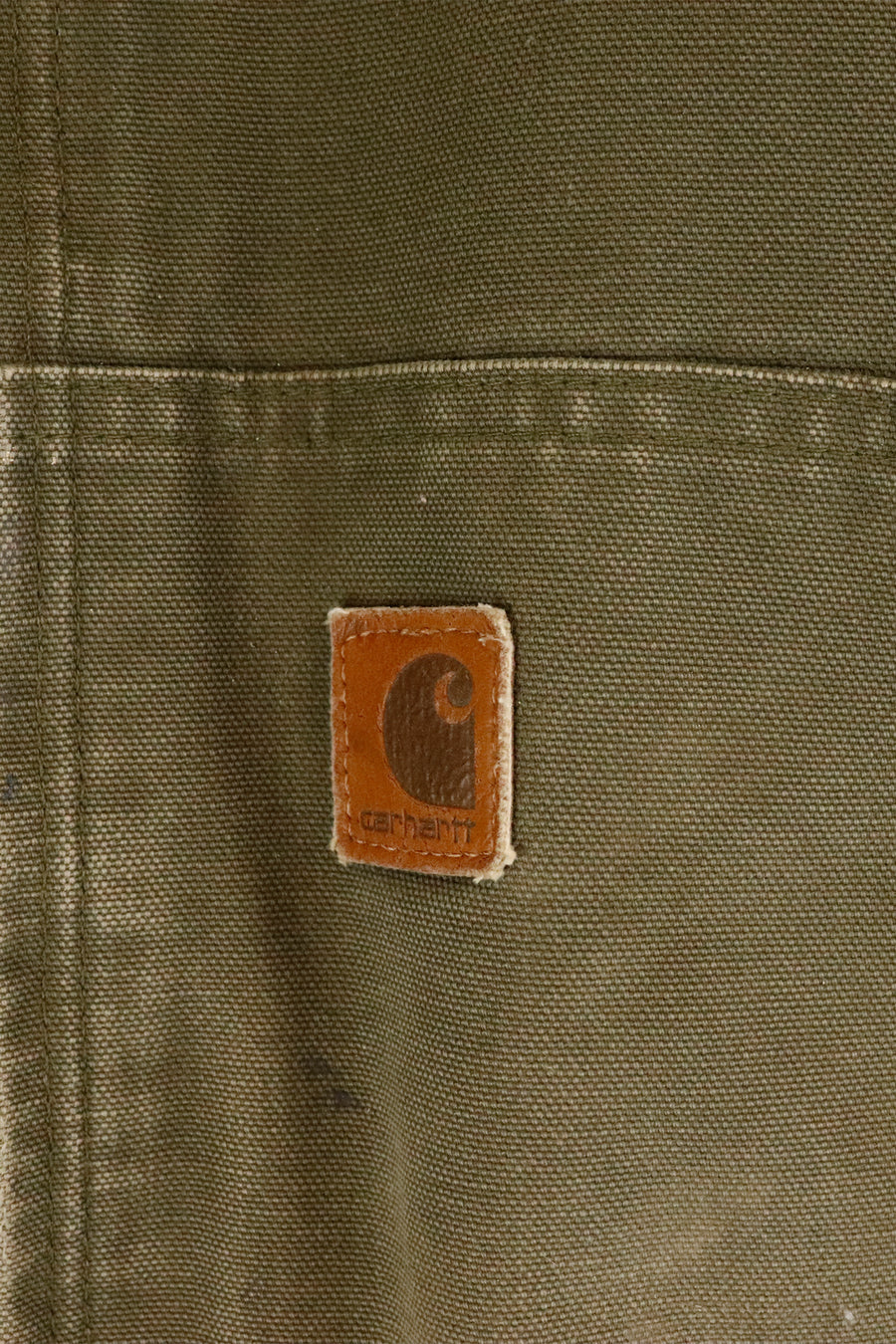 Vintage 2009 Carhartt Full Zip Hooded Frayed Pocket Jacket Sz L