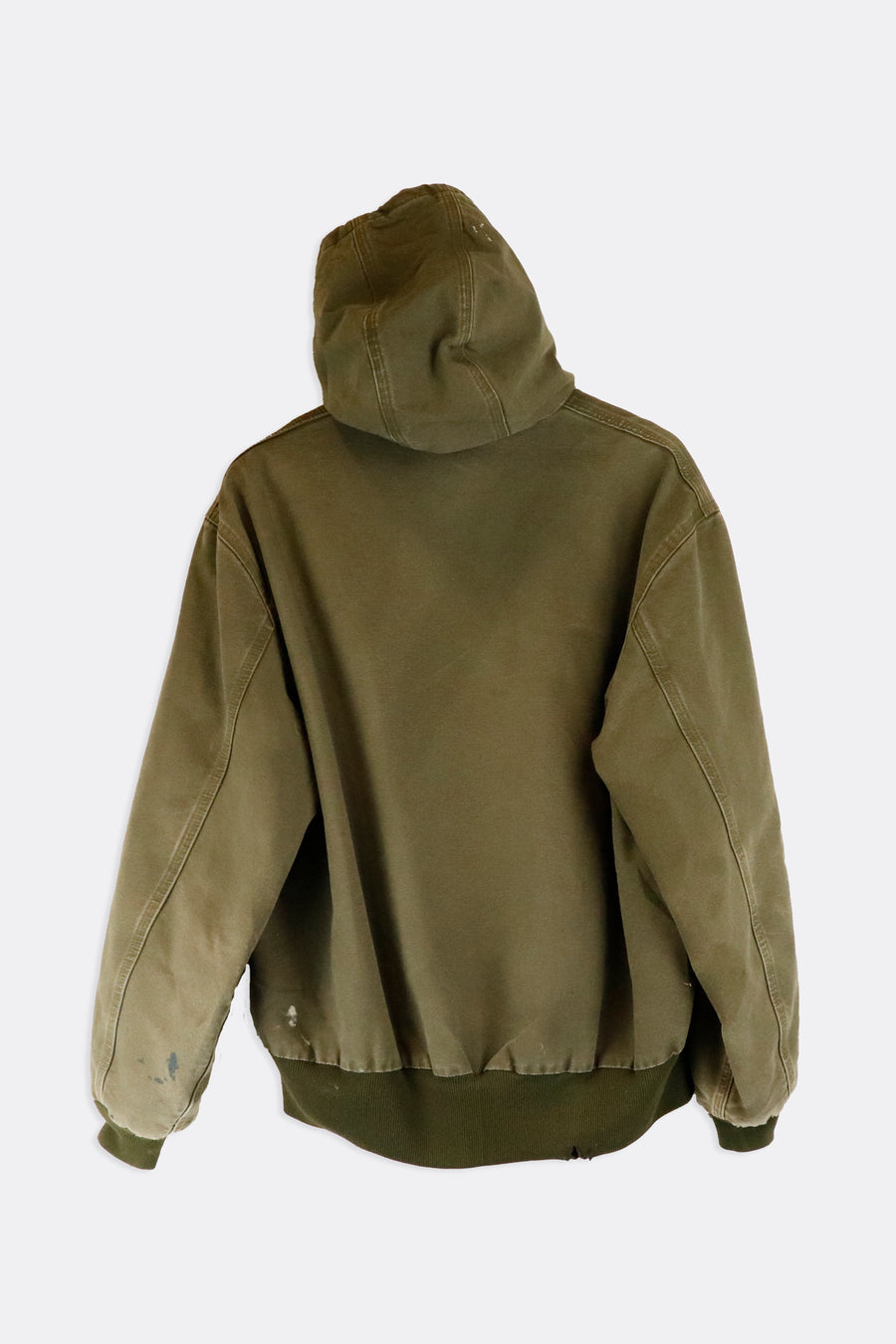 Vintage 2009 Carhartt Full Zip Hooded Frayed Pocket Jacket Sz L
