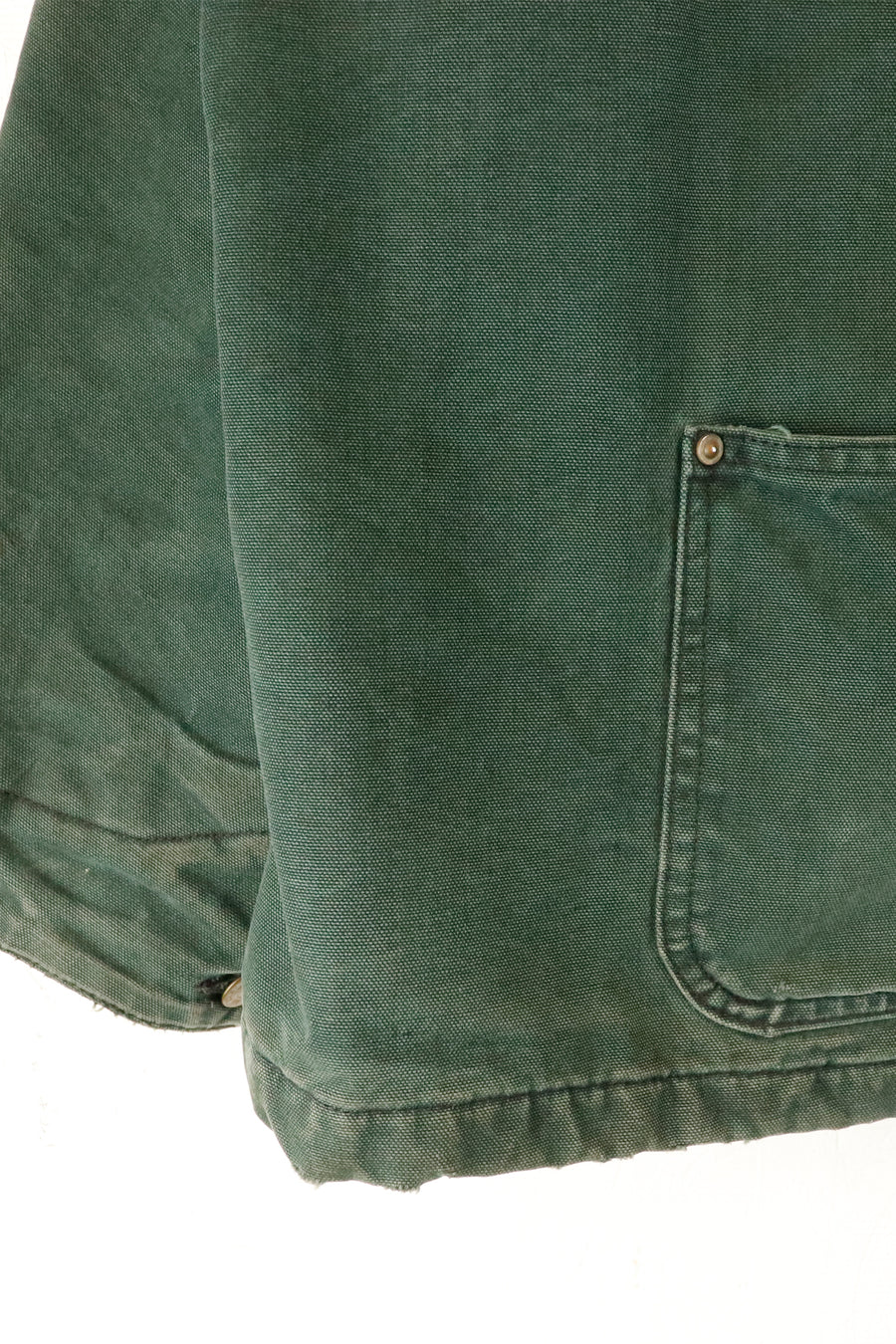 Vintage Carhartt Blanket Lined Chore Green Denim Collared Jacket Sz 2XL