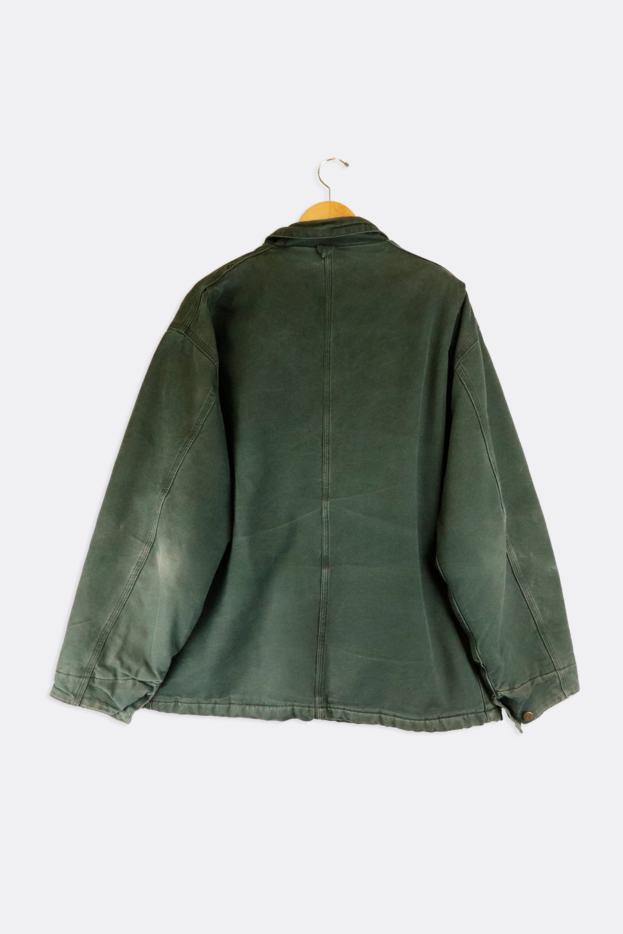 Vintage Carhartt Blanket Lined Chore Green Denim Collared Jacket Sz 2XL