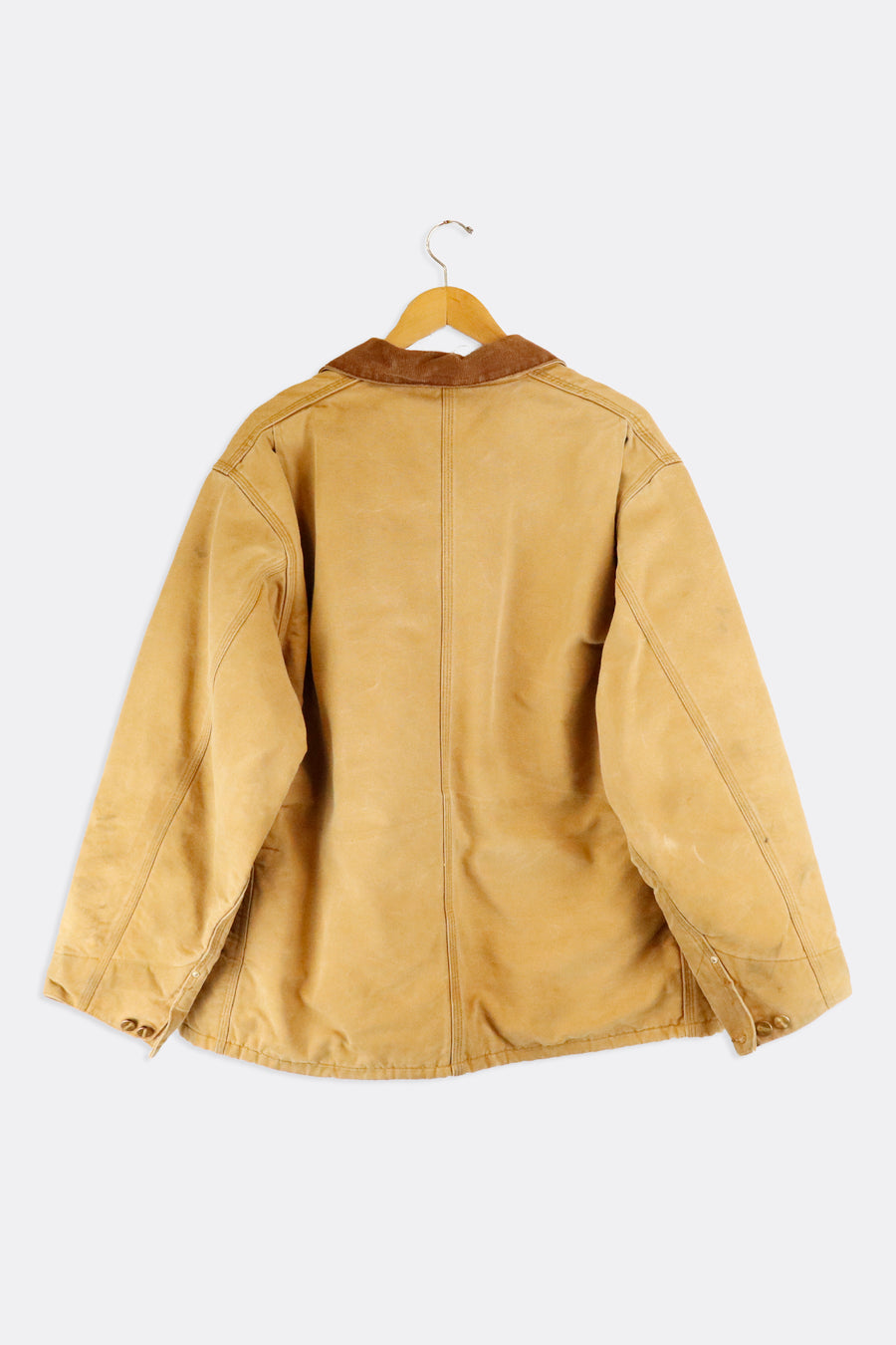 Vintage Carhartt Blanket Lined Chore Brown Corduroy Collared Jacket Sz XL
