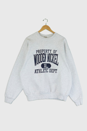 Vintage Wooden Nickel Athletic Dept Sweatshirt Sz XL