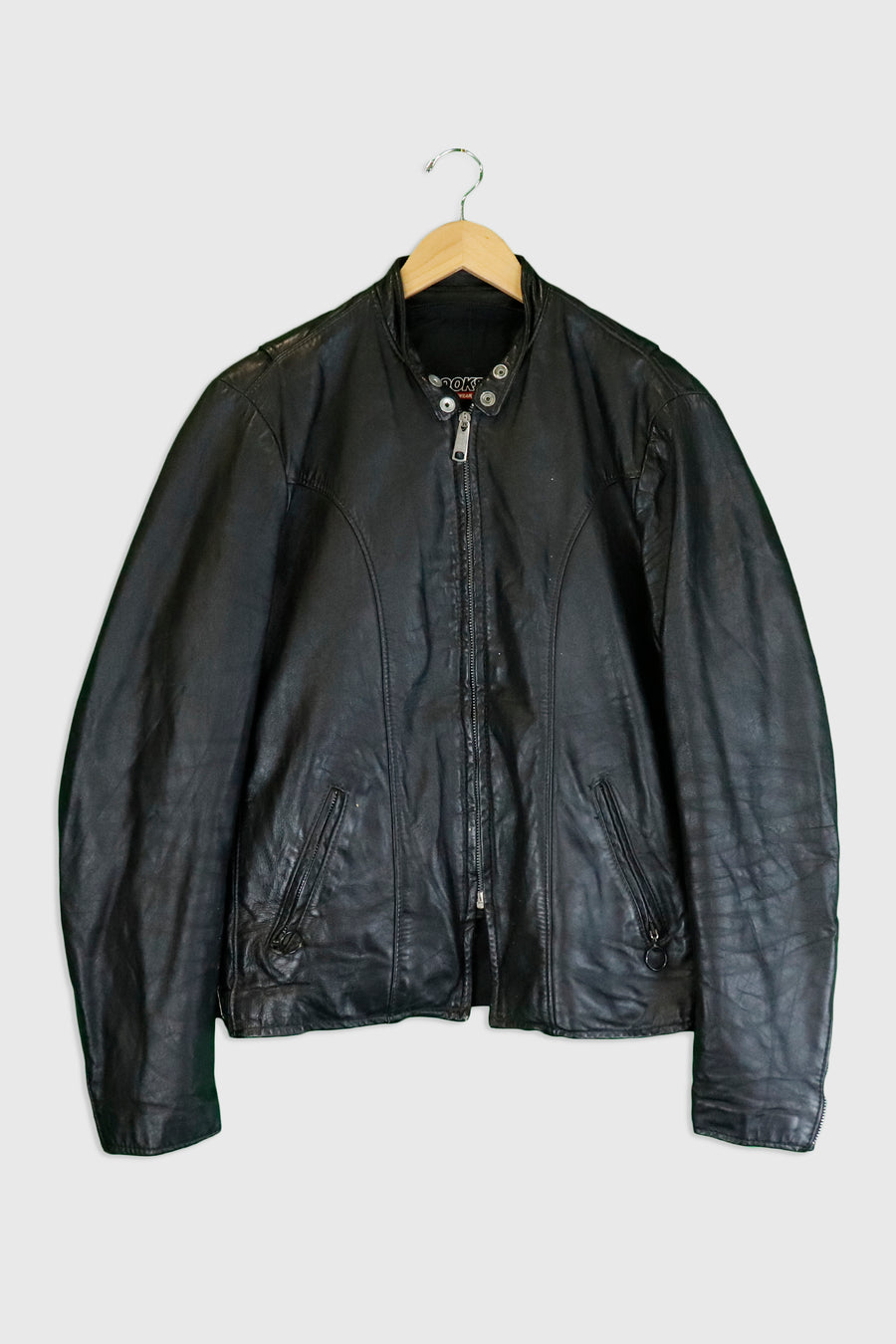 Vintage Brooks Cafe Racer Motorcycle Leather Jacket