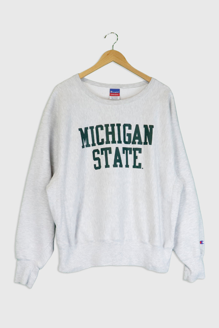 Vintage Champion Michigan State Reverse Weave Vinyl Sweatshirt Sz XL