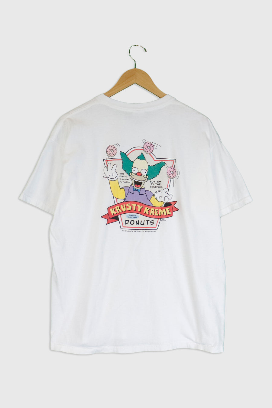 Vintage 2003 The Simpsons  Krusty Kreme Doughnuts Graphic T Shirt Sz XL