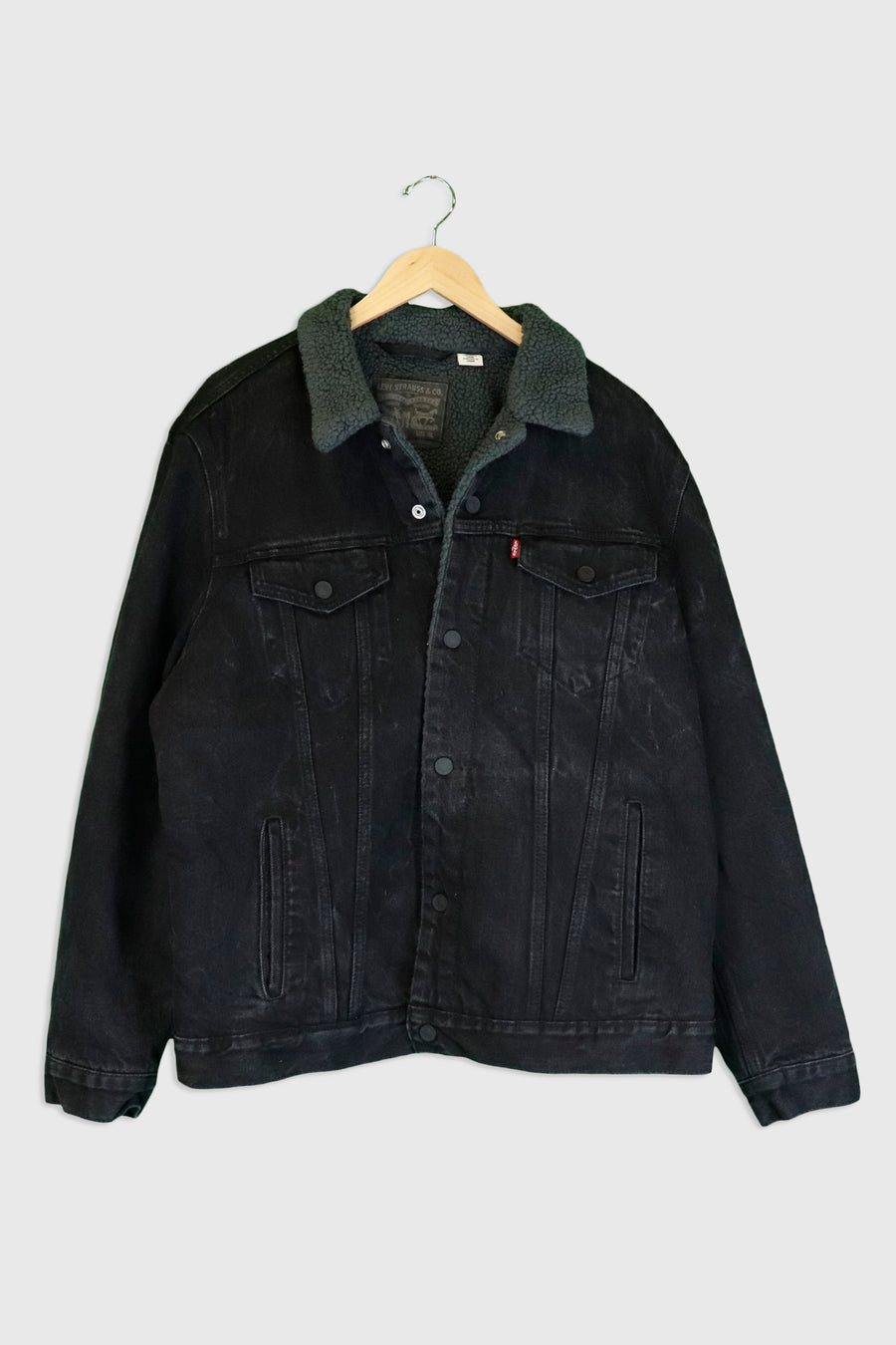 Vintage Levi Denim Sherpa Lined Jacket Sz XL