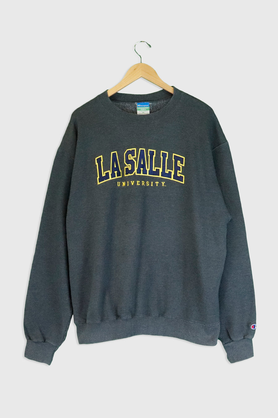 Vintage Champion La Salle University Patched Sweatshirt Sz XL