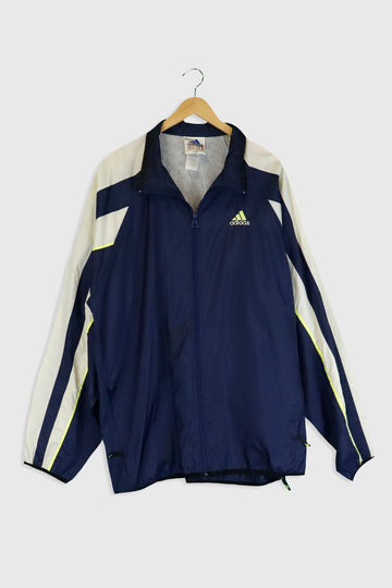 Vintage Adidas Mesh Embroidered Back Windbreaker Sz 2XL