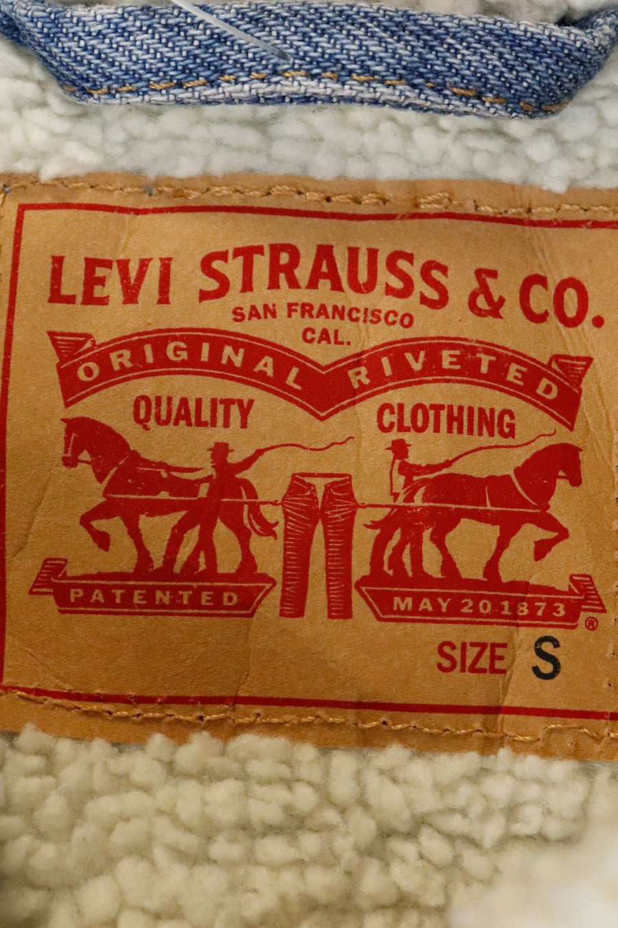 Vintage Levi Cropped Denim Lined Jacket Sz S