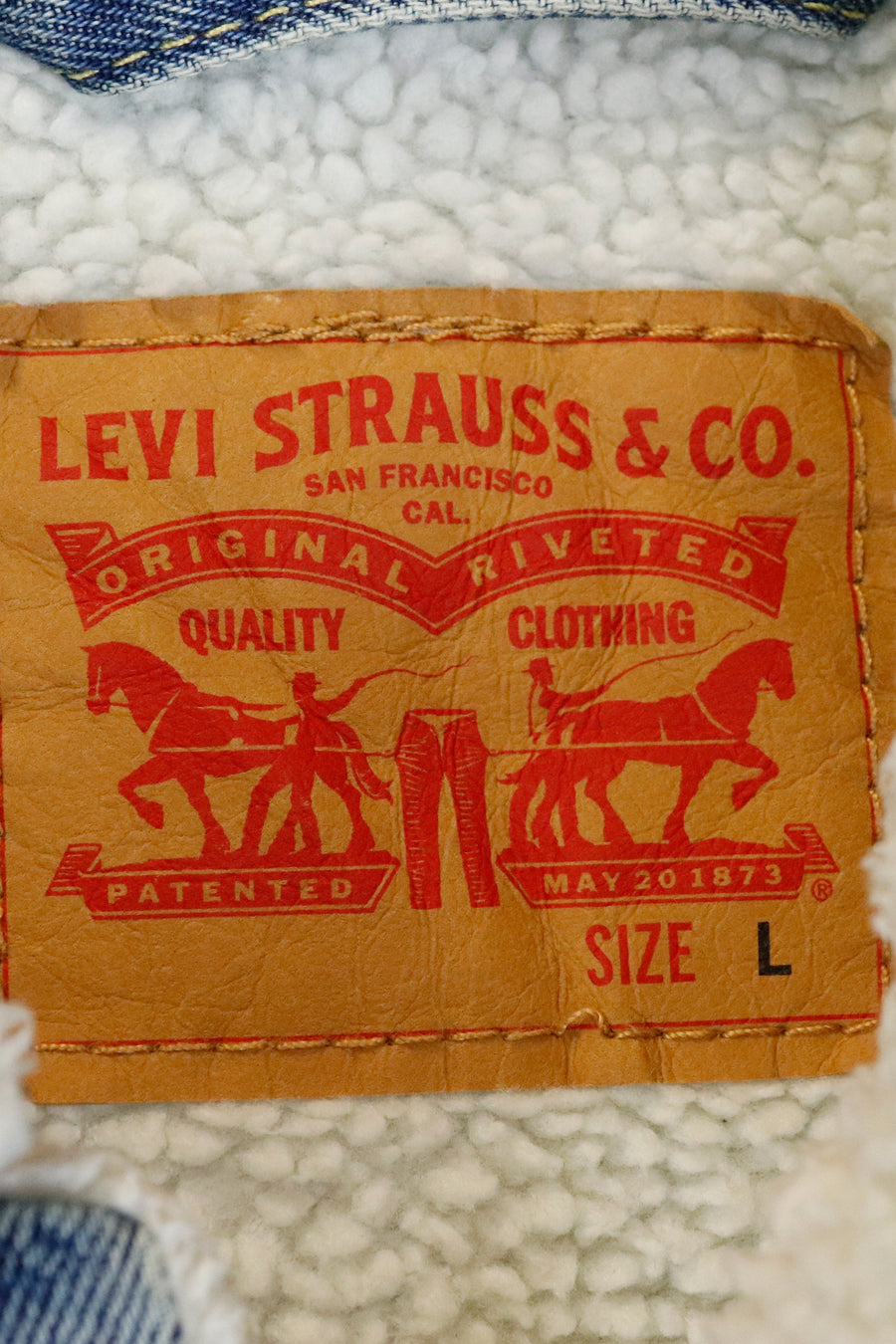 Vintage Levi Strauss Denim Jacket With Sherpa Lining Sz L