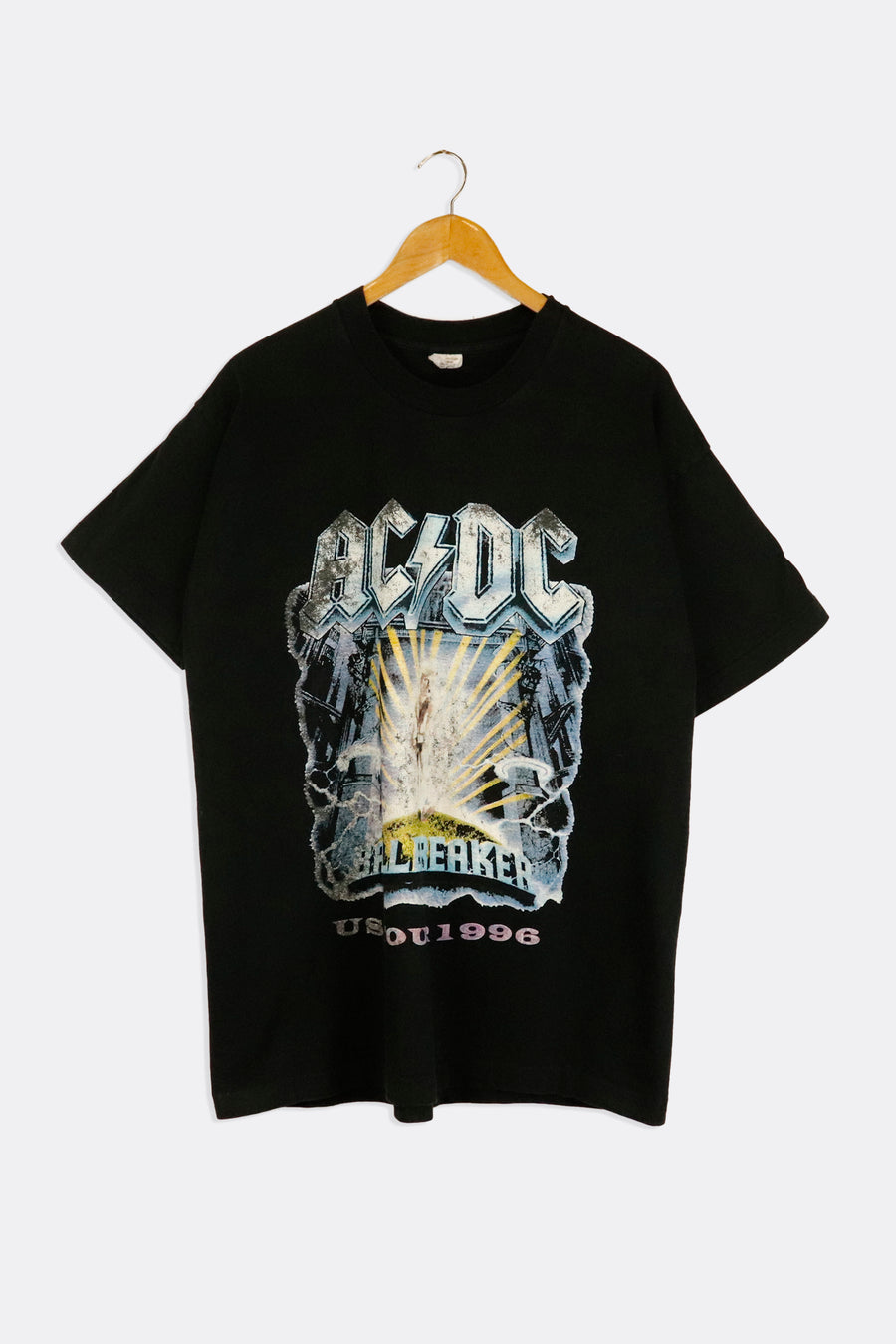 Vintage 1996 ACDC Ball Breaker Faded Graphic Us Tour T Shirt Sz XL