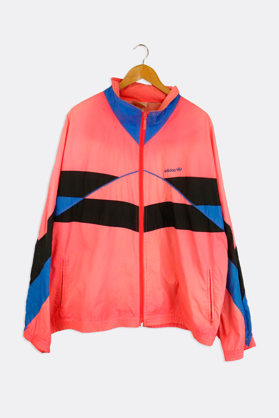 Vintage Adidas Full Zip Neon Windbreaker Jacket Outerwear Sz XL