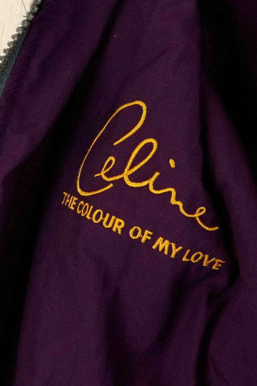 Vintage Reversible Sony Music Celine The Color Of My Love Grey Fleece/ Purple Gold Full Zip Jacket