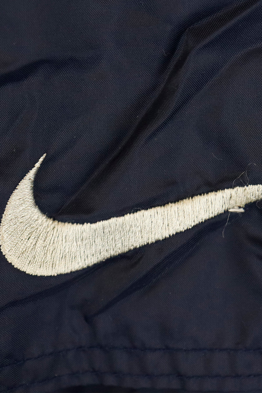 Vintage Nike Silver Embroidered Full Zip Windbreaker Quarter Collar Jacket Sz XL