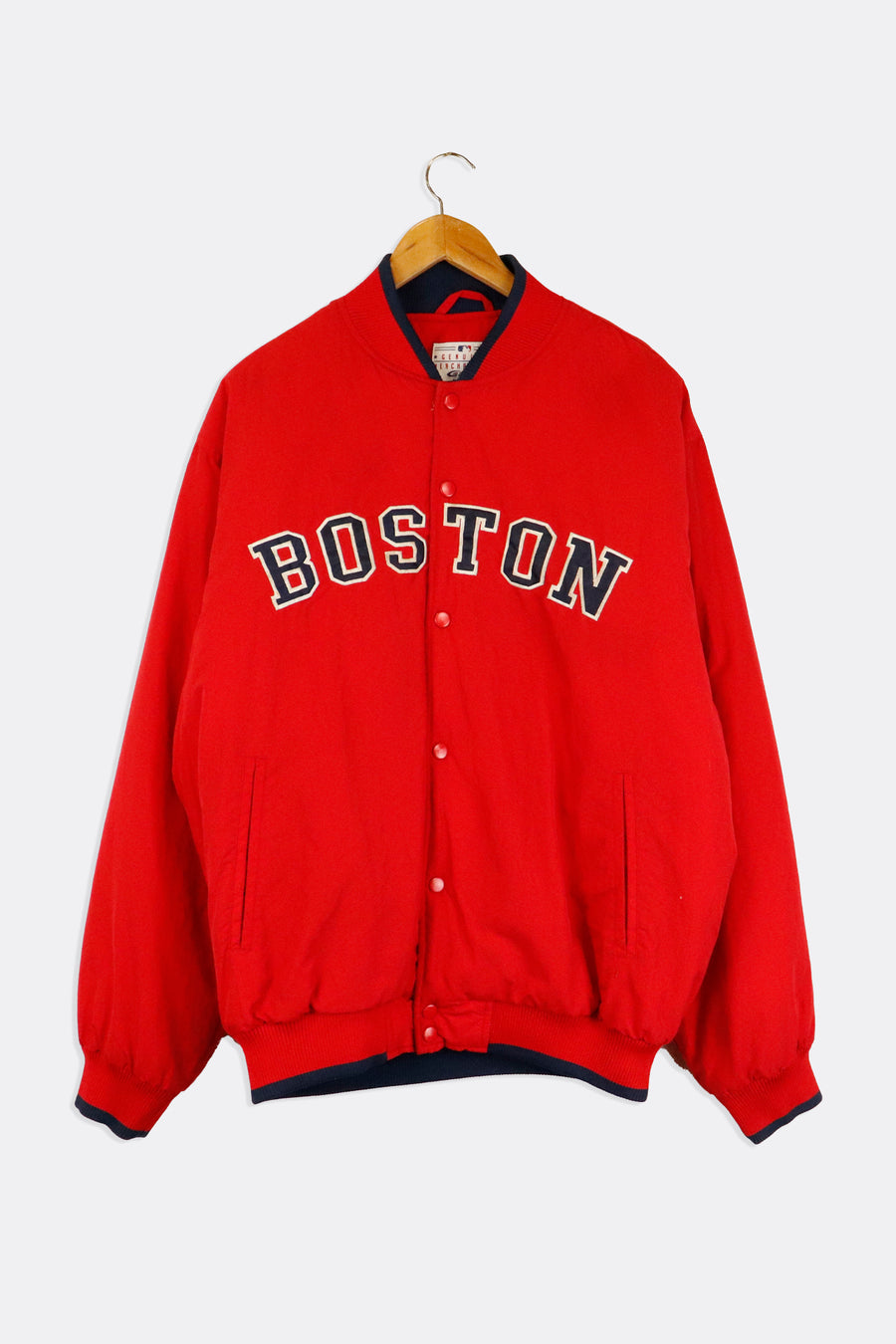 Vintage MLB Boston Red Socks Full Button Up Puff Lightweight Baseball Jacket Sz M
