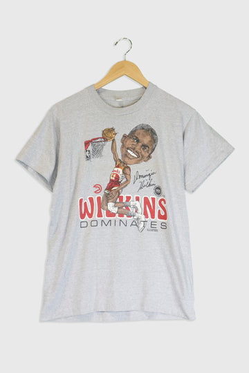 Vintage 1986 NBA Wilkins Dominates T Shirt Sz S
