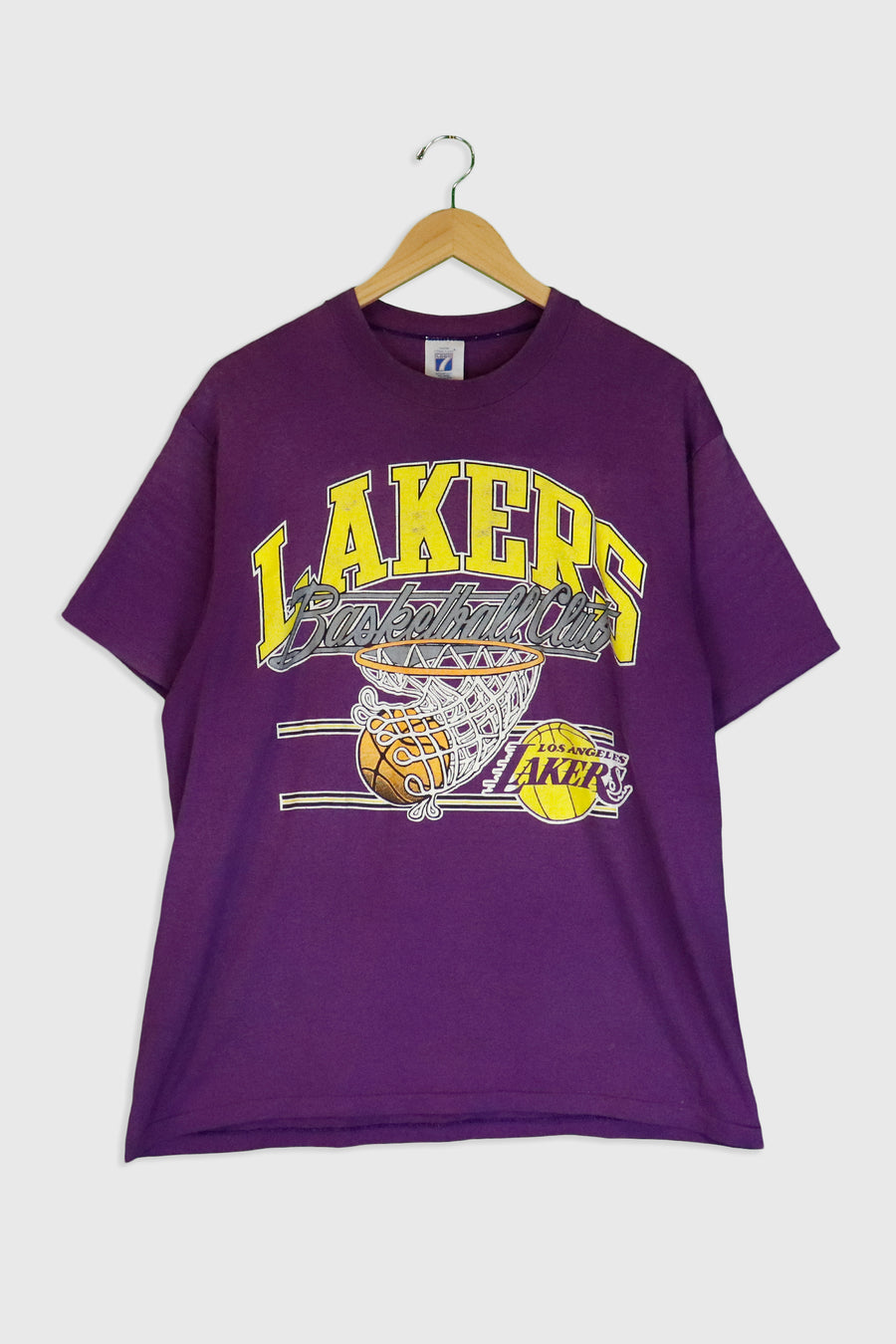 Vintage Logo 7 La Lakers Basketball Club T Shirt Sz XL