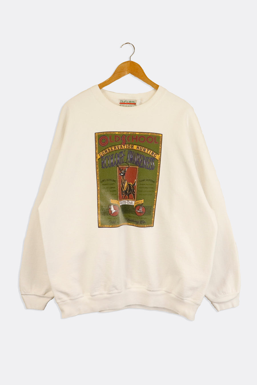 Vintage Old School Conservation Hunting White Tail Deer Sweatshirt Sz 2XL