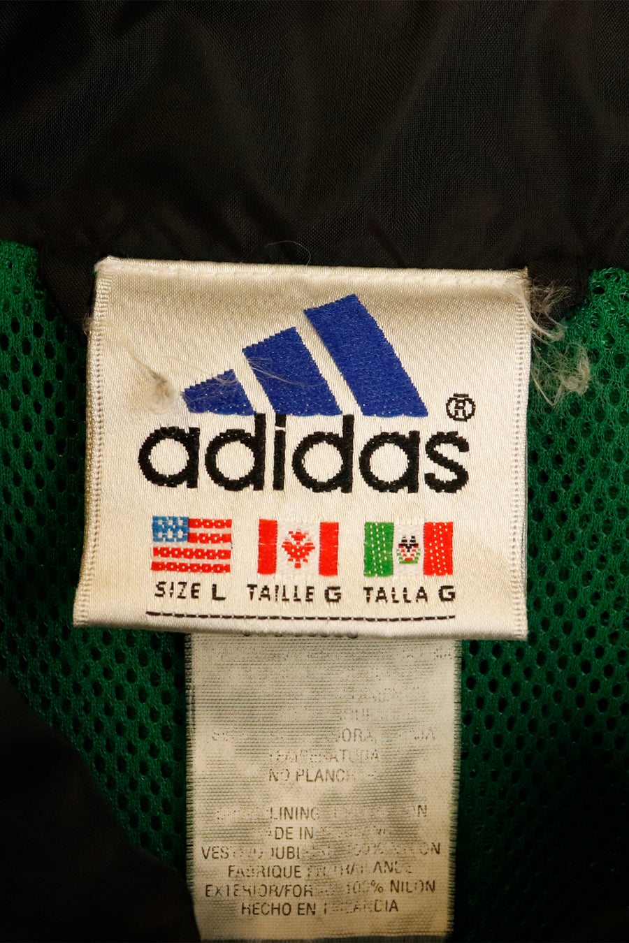 Vintage Adidas Quarter Zip Windbreaker Mesh Siding Outerwear Sz L