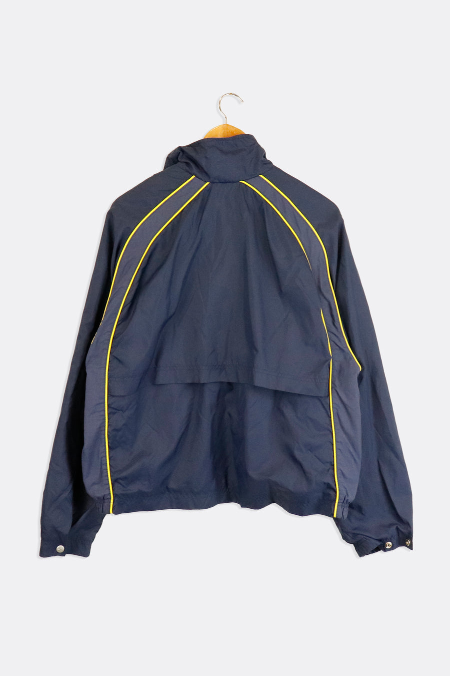 Vintage Nike Simple Full Zip Small Yellow Stripe On The Front Windbreaker Outerwear Sz XL