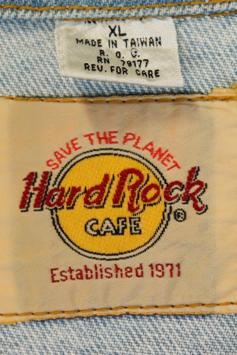 Vintage Hard Rock Cafe Embroidered Orlando Denim Jacket Sz XL