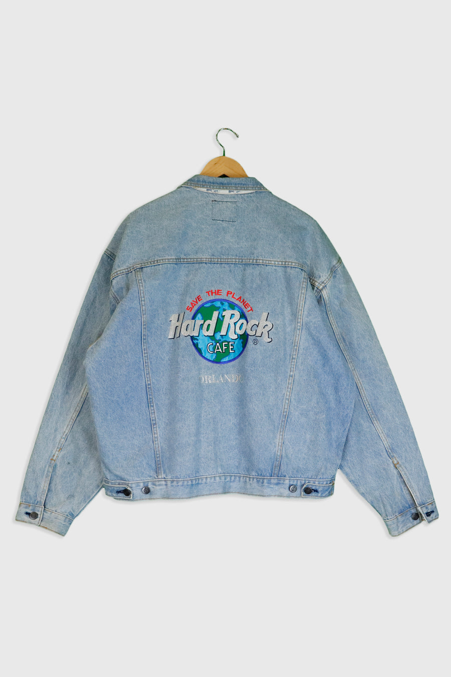 Vintage Hard Rock Cafe Embroidered Orlando Denim Jacket Sz XL